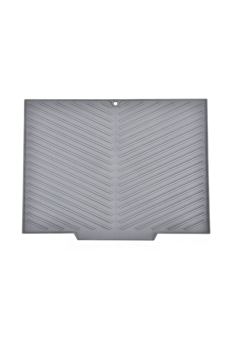 Gri 33x43,5 cm Silikon Bulaşık Kurutma Matı Bulaşıklık cin961
