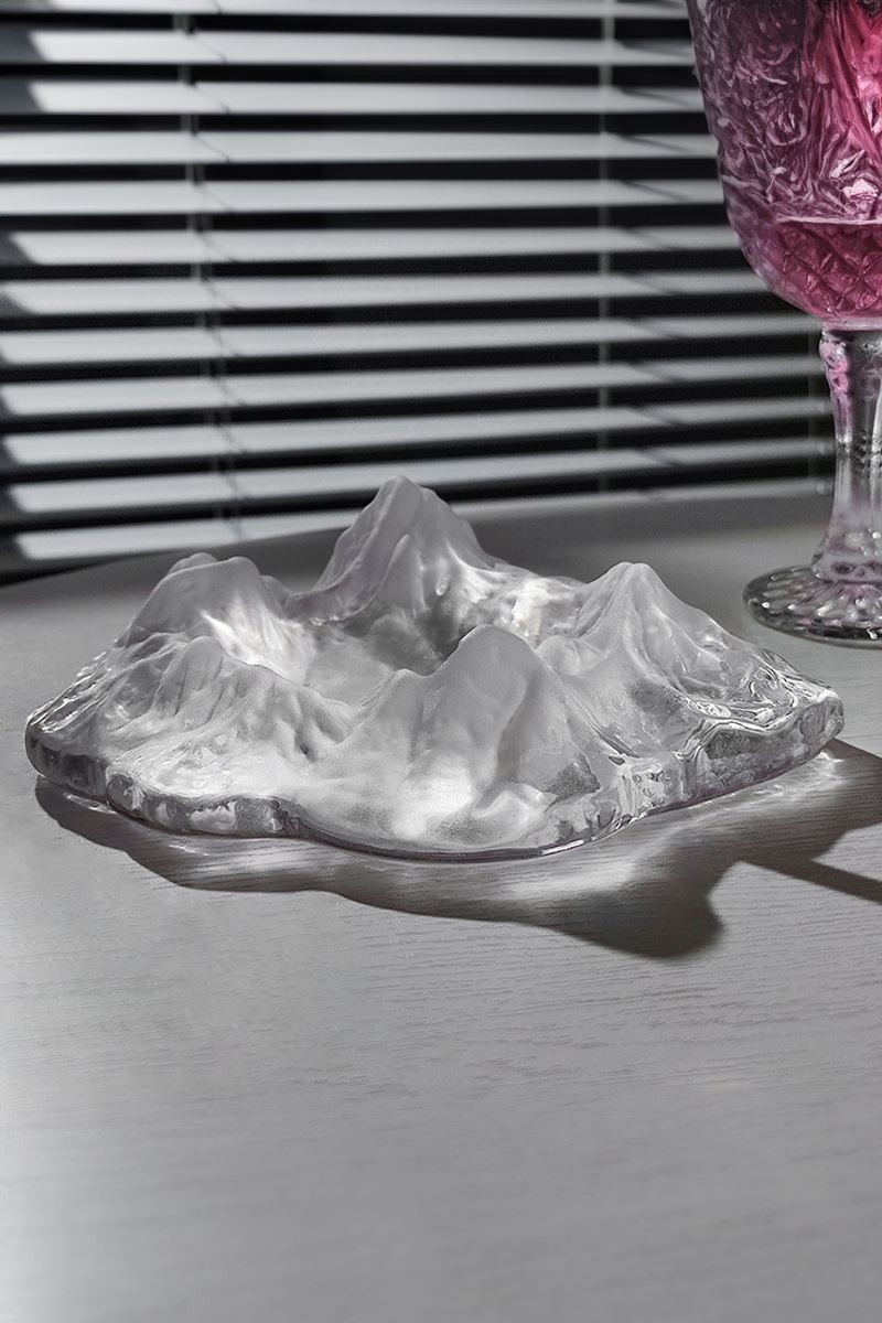 Kristal Cam Dağ Mountain Dizayn Buz Görünümlü 3D Kül Tablası Puro Küllük mt177