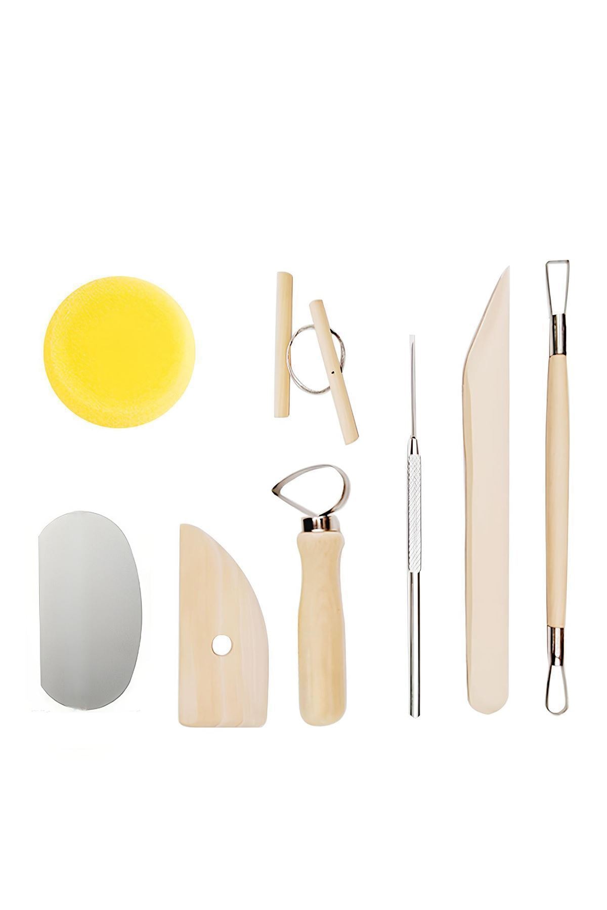 8 Parça Ebeşuar Seramik Başlangıç Seti Çömlek Düzeltme Aparatları cin656