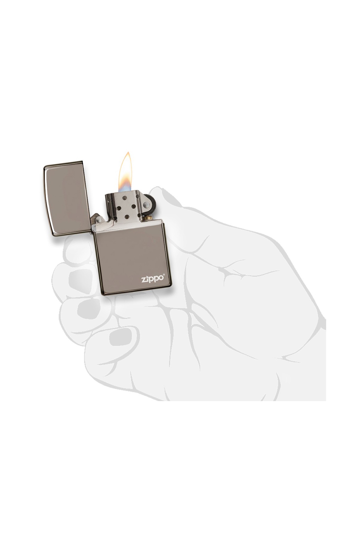 Zippo Çakmak Logo Black ice Buz Siyahı 150zl