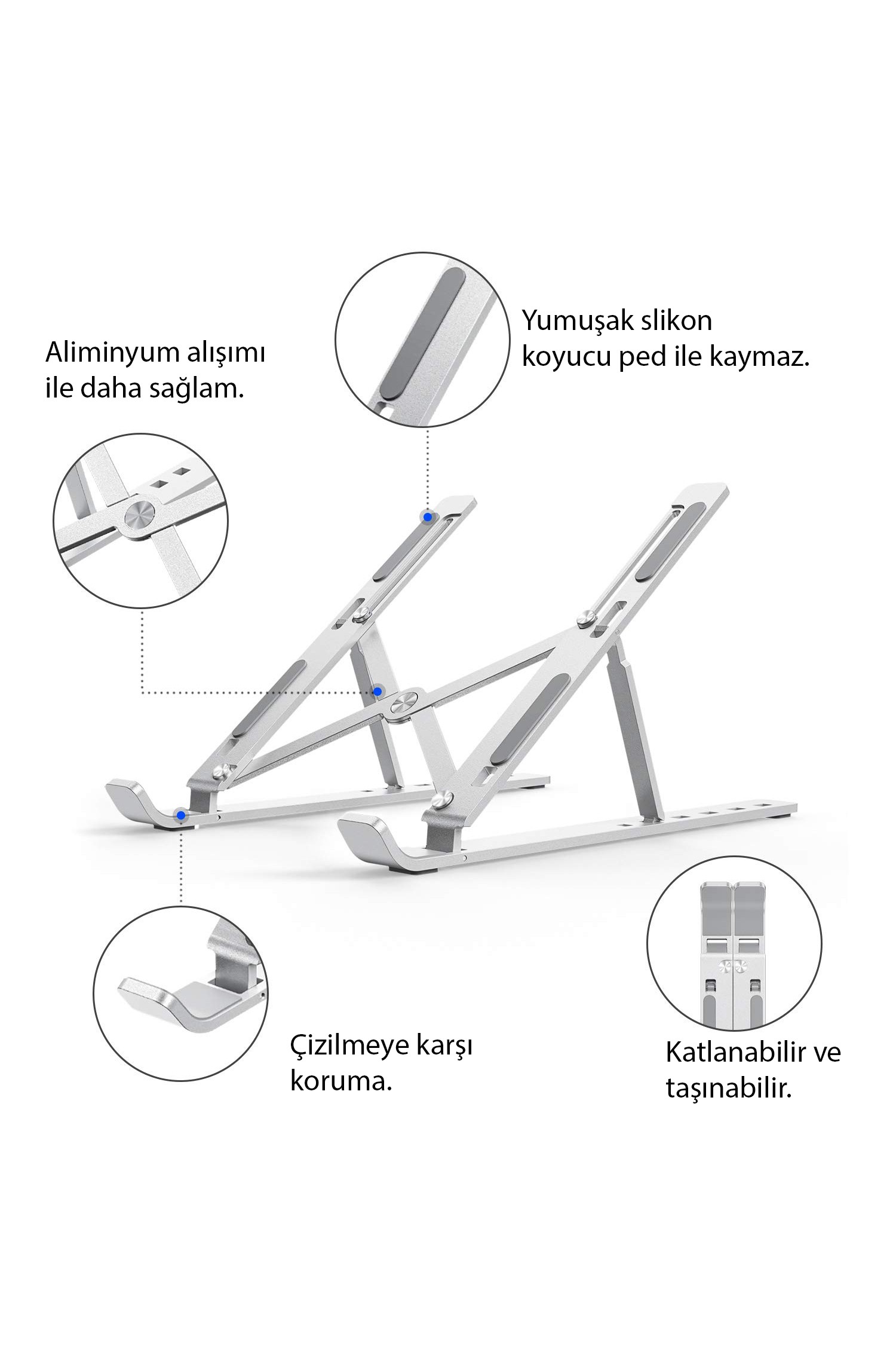 Aliminyum Ayarlı Laptop Macbook Notebook Yükseltici Tutucu cin304