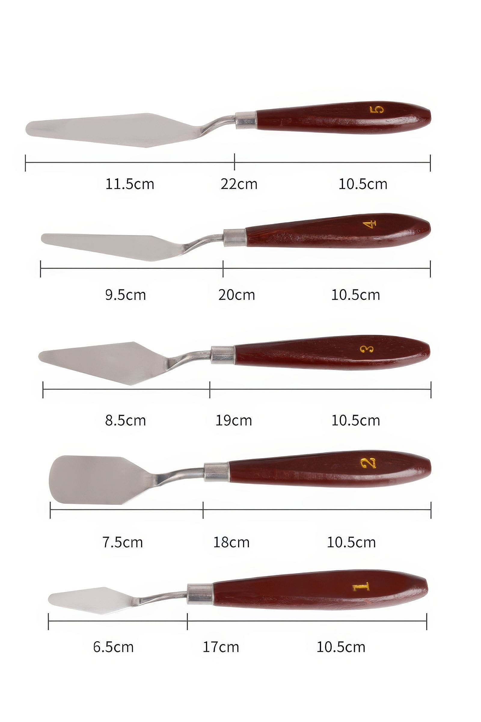 5 Parça Resim Spatula Seti Boya Palet Bıçağı Painting Knife cin549