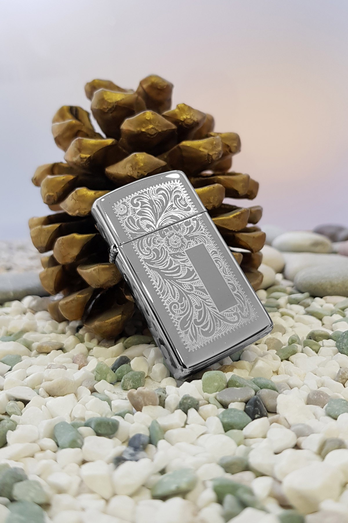 Zippo Çakmak Bayan Slim Polish Benzin Taş Hediyelik Set du10-1652