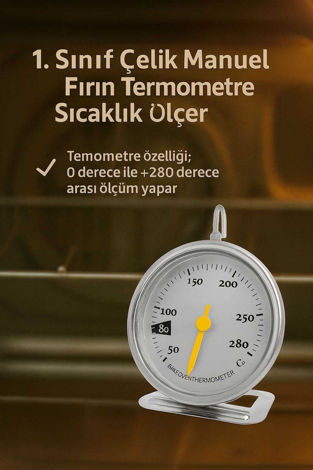 1. Sınıf Çelik Manuel Fırın Termometre Sıcaklık Ölçer th232