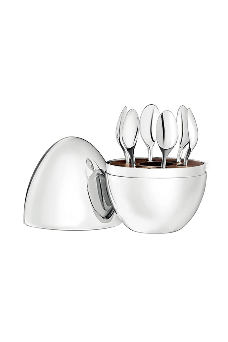 Çelik 6 Parça Silver Yumurta Tatlı Kaşık Set cin612by