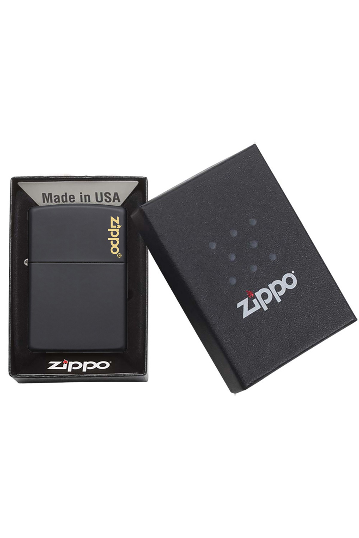 Zippo Çakmak Mat Siyah Hediyelik Kutu Benzin Taş Set du10sysr