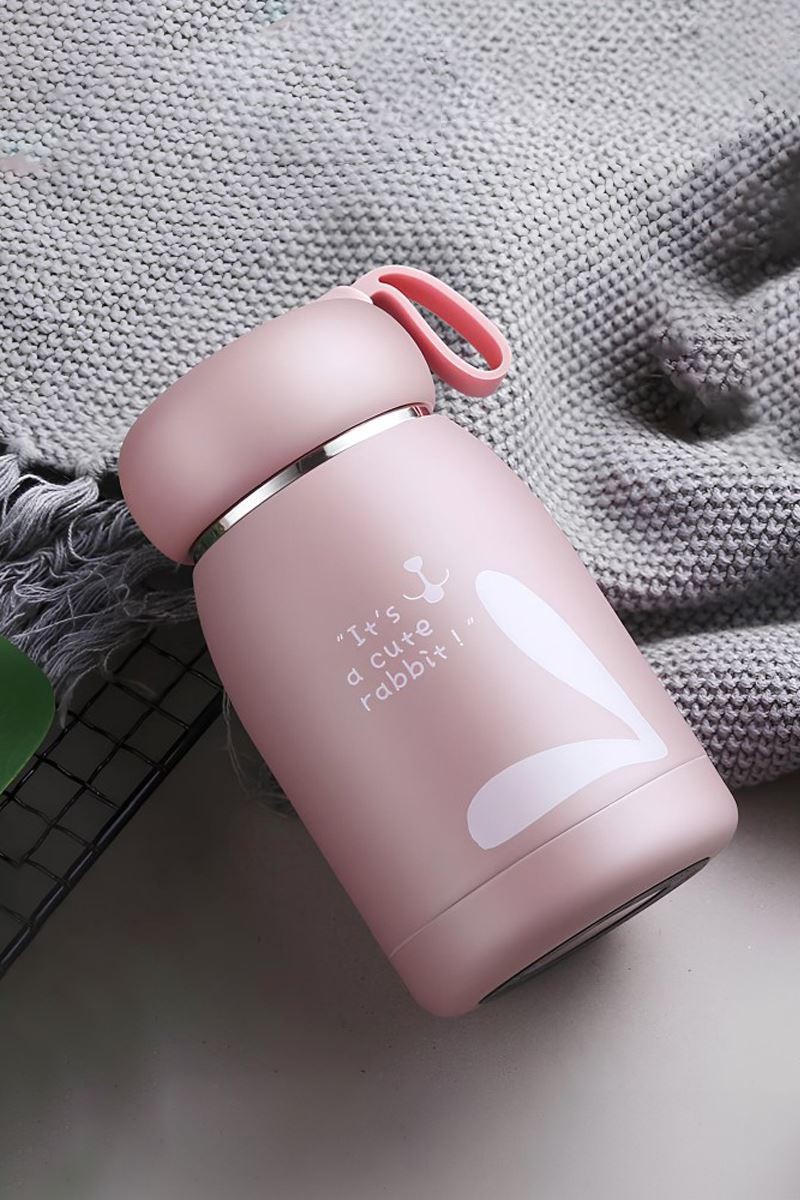 Pembe 304 Çelik 320 ml Bebek Mama Saklama Termosu Mug cin493pm