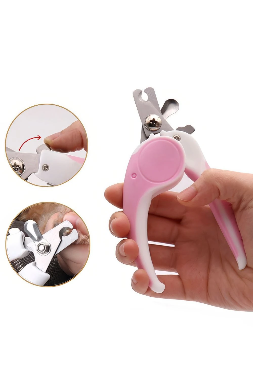 WF Çelik Uçlu Pembe Kedi Köpek Büyük Tırnak Makası cin310pm