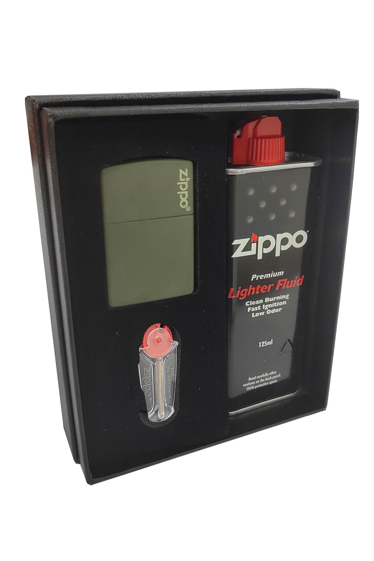 Zippo Çakmak Green Yeşil Hediyelik Kutu Benzin Taş Set du10-000019