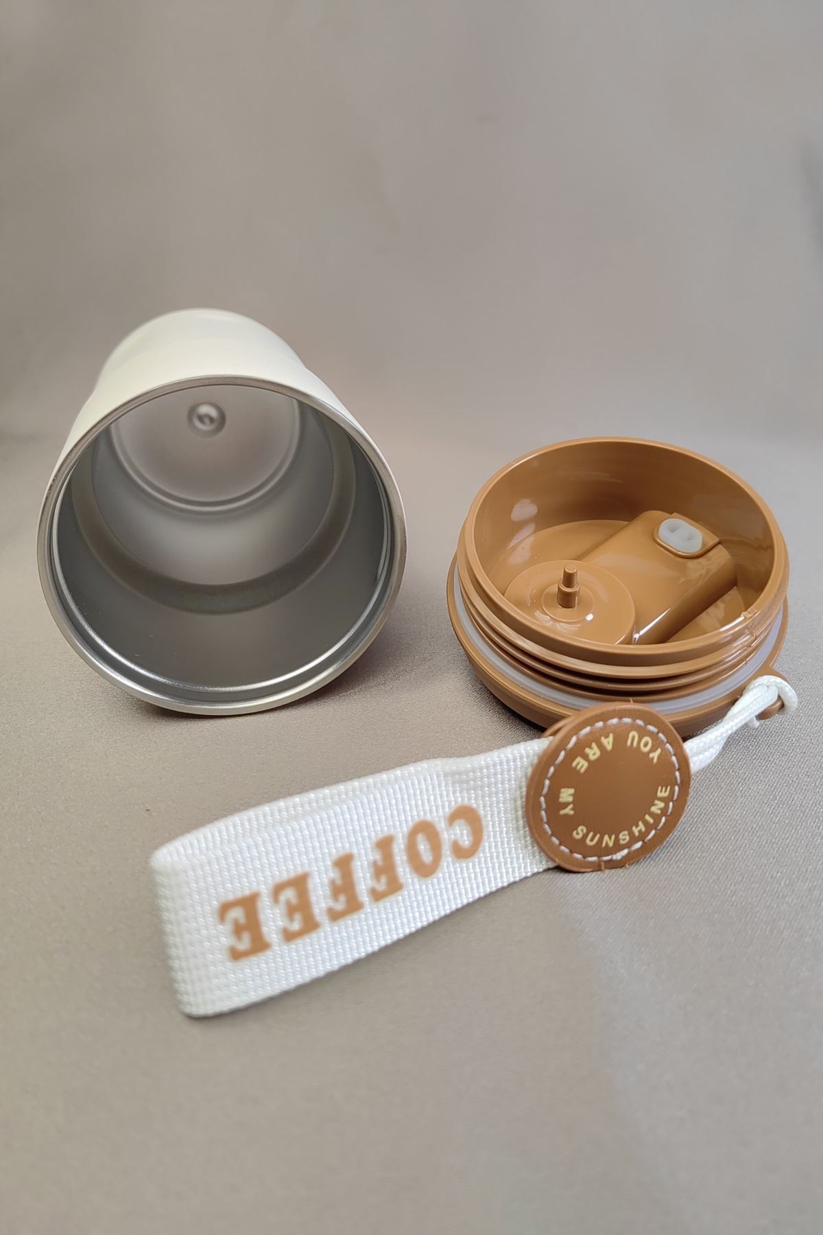 316 L Çelik Sarı 420 ml Kahve El Termos Mug cin486sr
