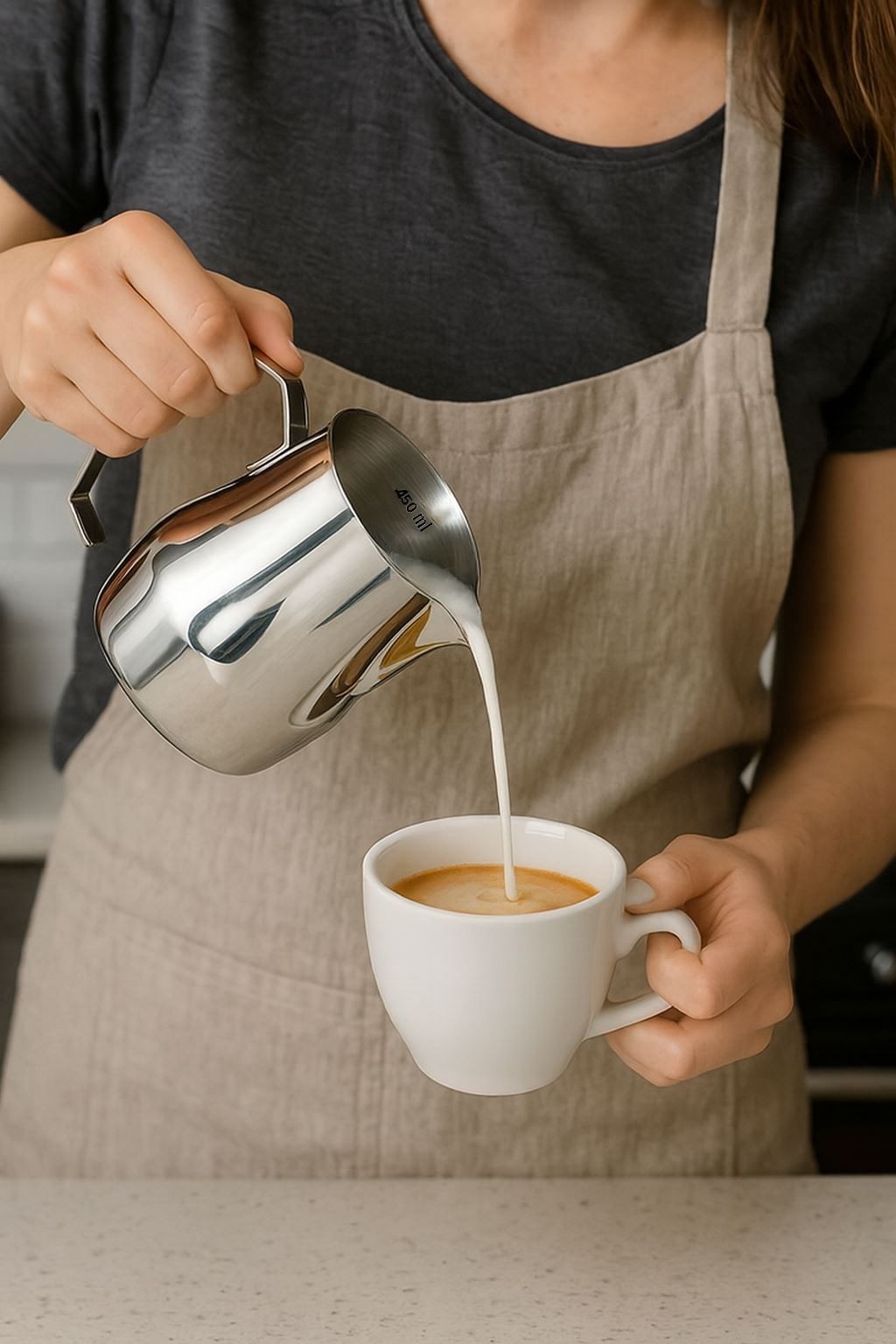 Çelik 500 ml Kahve Süt Köpürtme Potu Sütlük Pitcher mt191