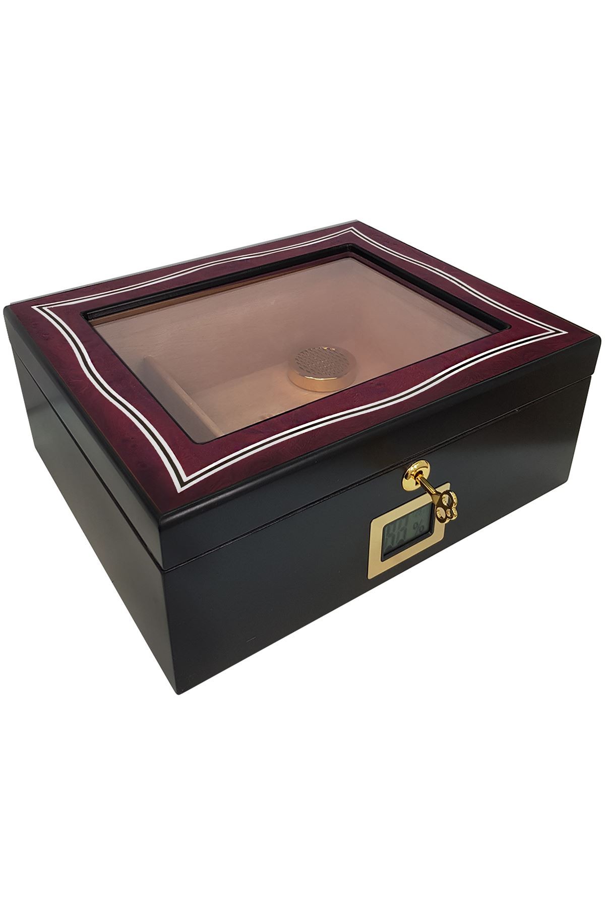 Falconetti Kırmızı Camlı Humidor Puro Kutusu rb99kr