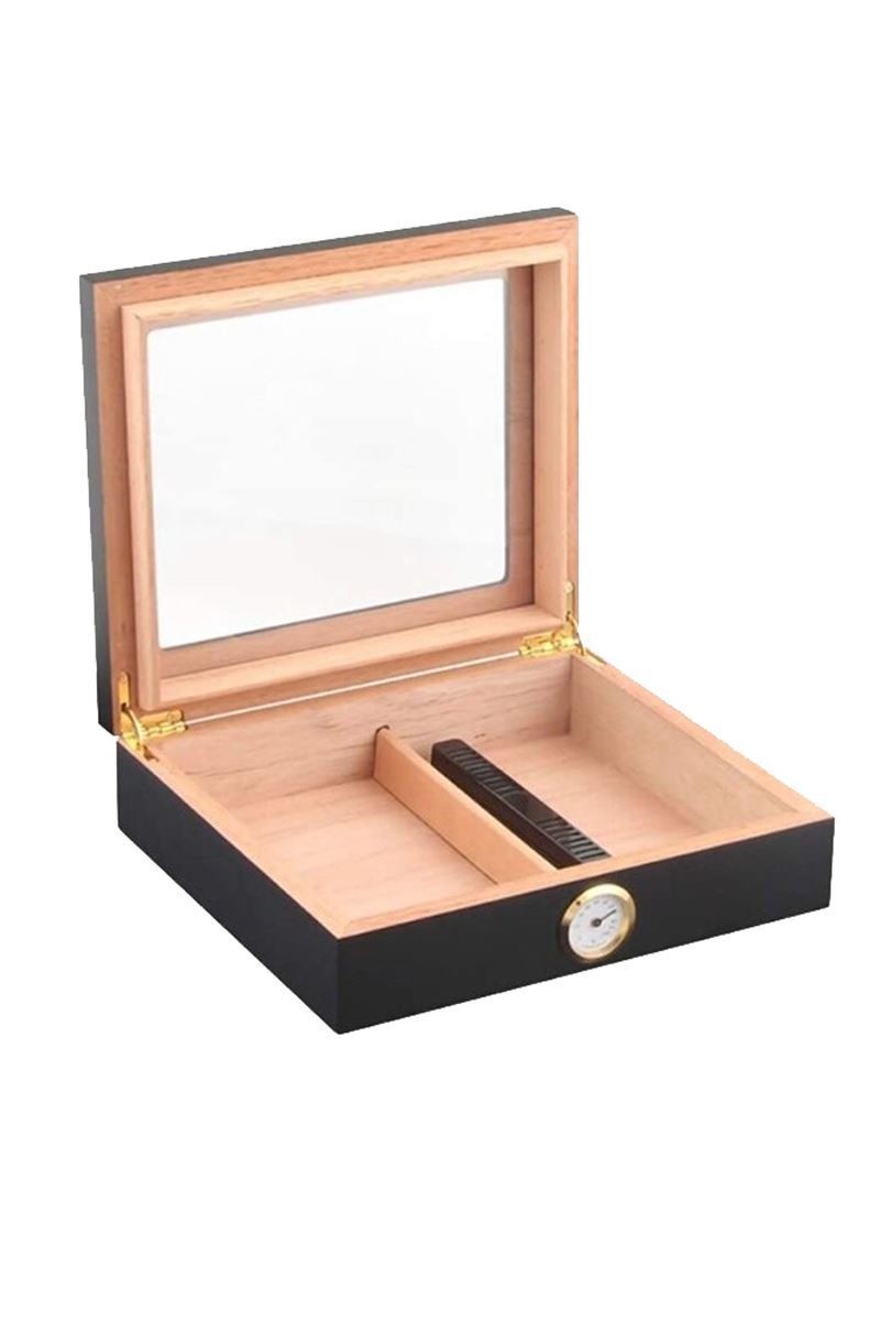 Falconetti De folu Siyah Camlı Kısa Humidor Puro Kutusu rc06sy-d2