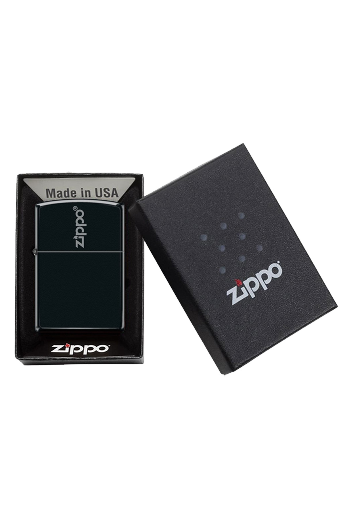 Zippo Çakmak Mat Siyah Hediyelik Kutu Benzin Taş Set du10-079803