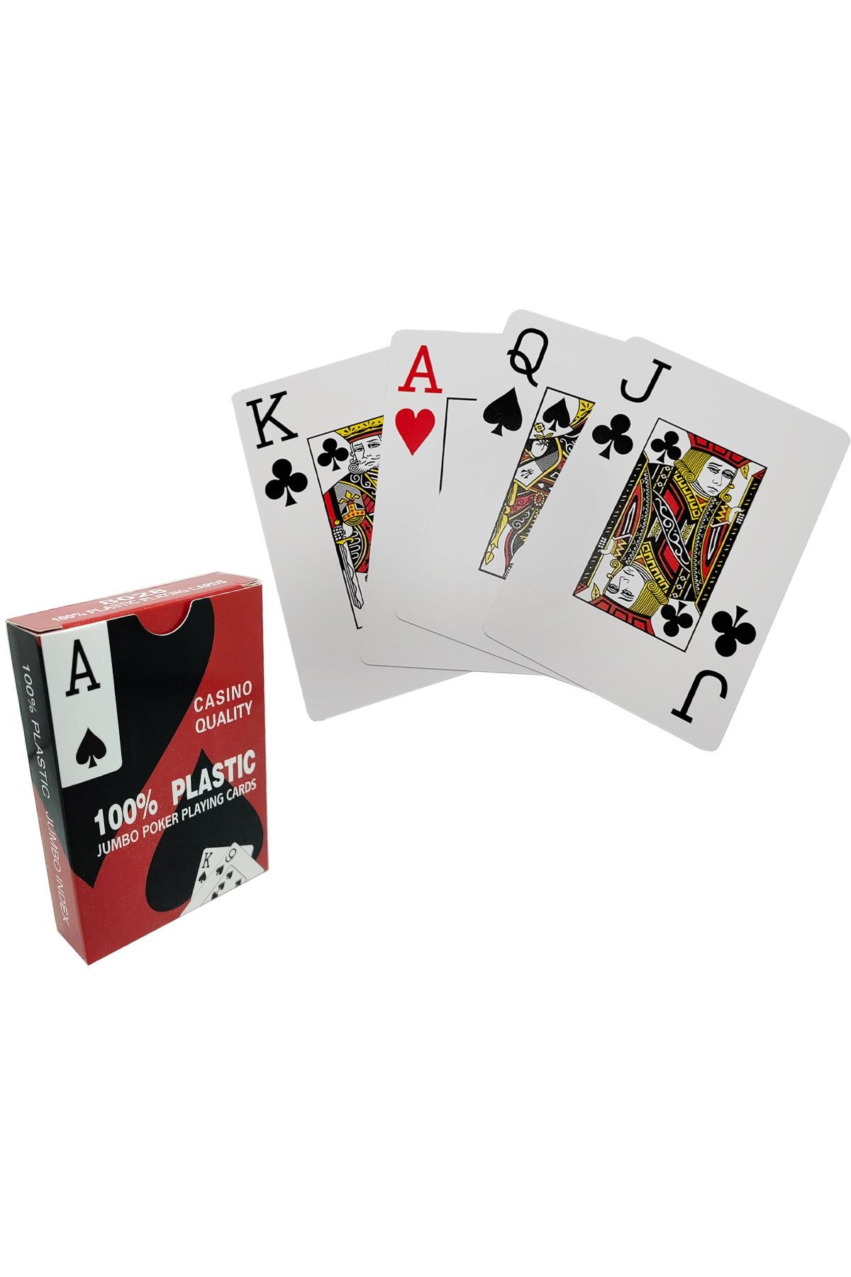 Kırmızı Pvc Plastik Su Geçirmez Jumbo Blackjack iskambil Oyun Kağıdı cin443kr