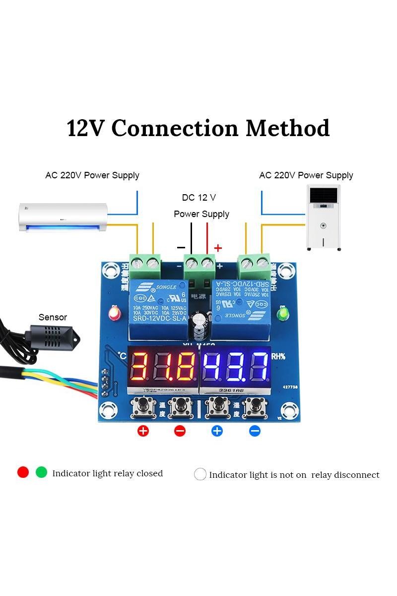 Termostat Sıcaklık ve Nem Denetleyici Modül XH-M452 thr318