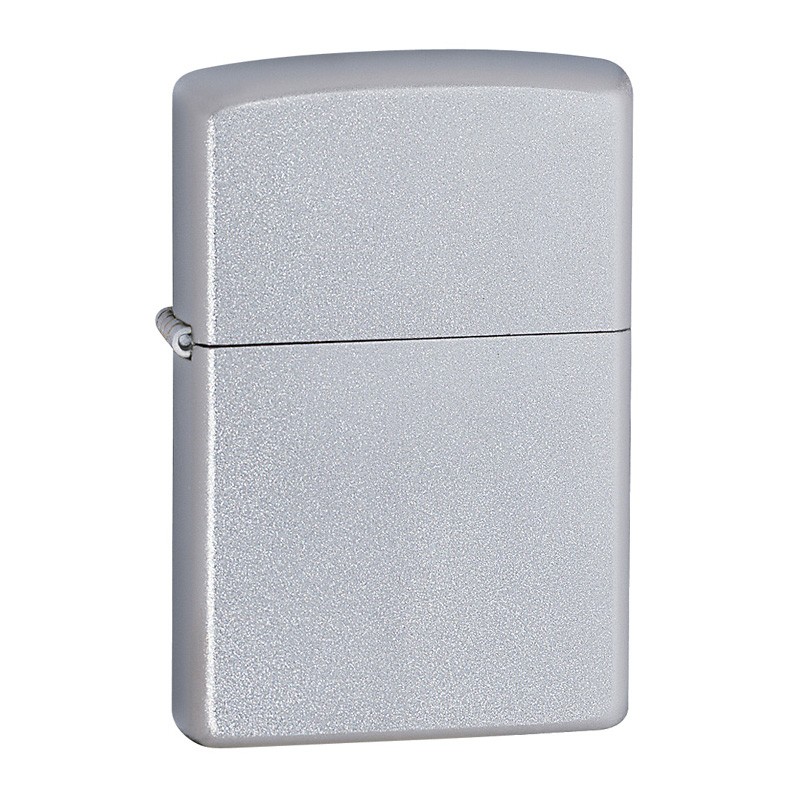 Zippo Çakmak Satin Mat Gri Hediyelik Kutu Benzin Taş Set du10mat