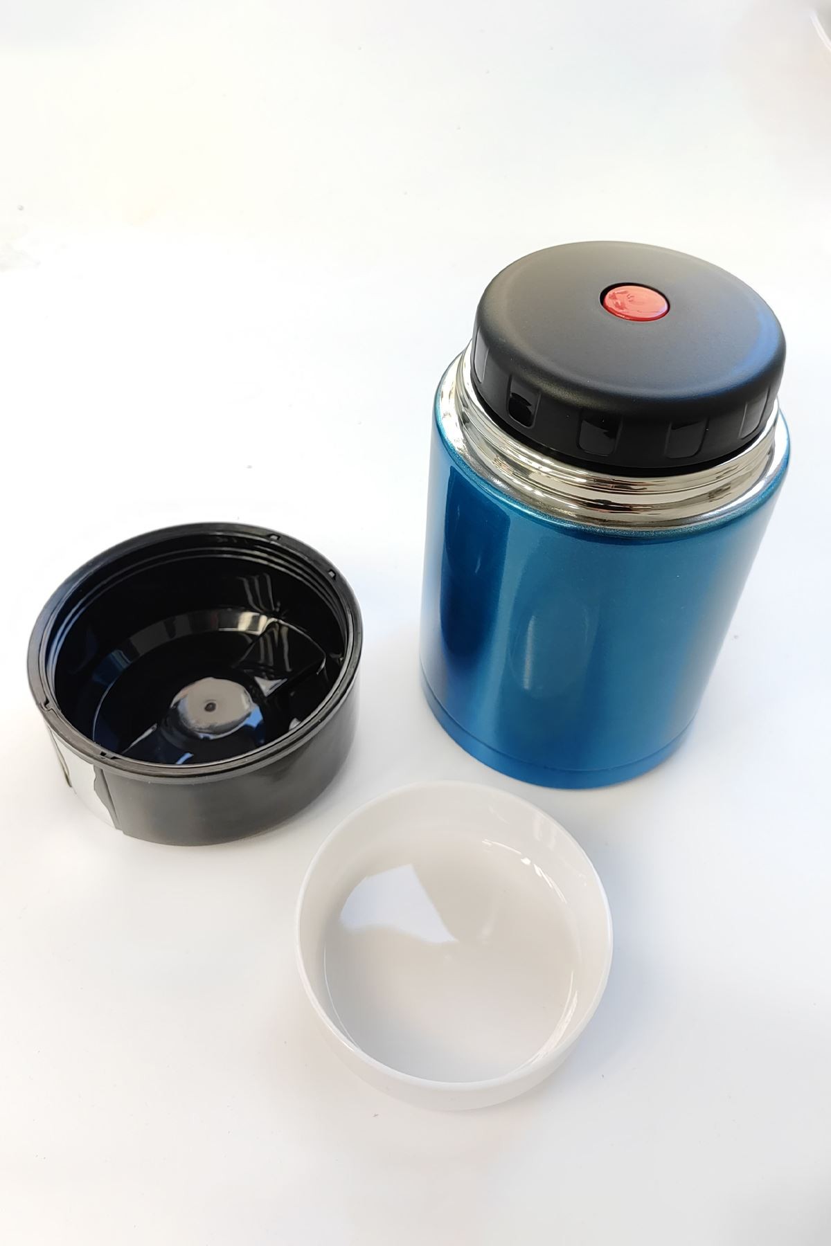 Mavi 304 Çelik 1000 ml Vakumlu Yemek Mama Saklama Termosu Sefertası cin724mvx