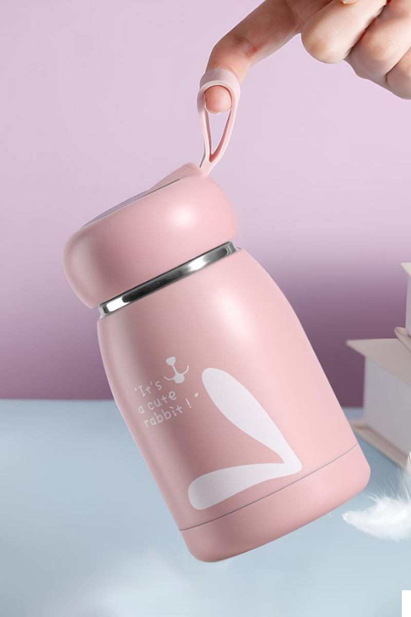 Pembe 304 Çelik 320 ml Bebek Mama Saklama Termosu Mug cin493pm