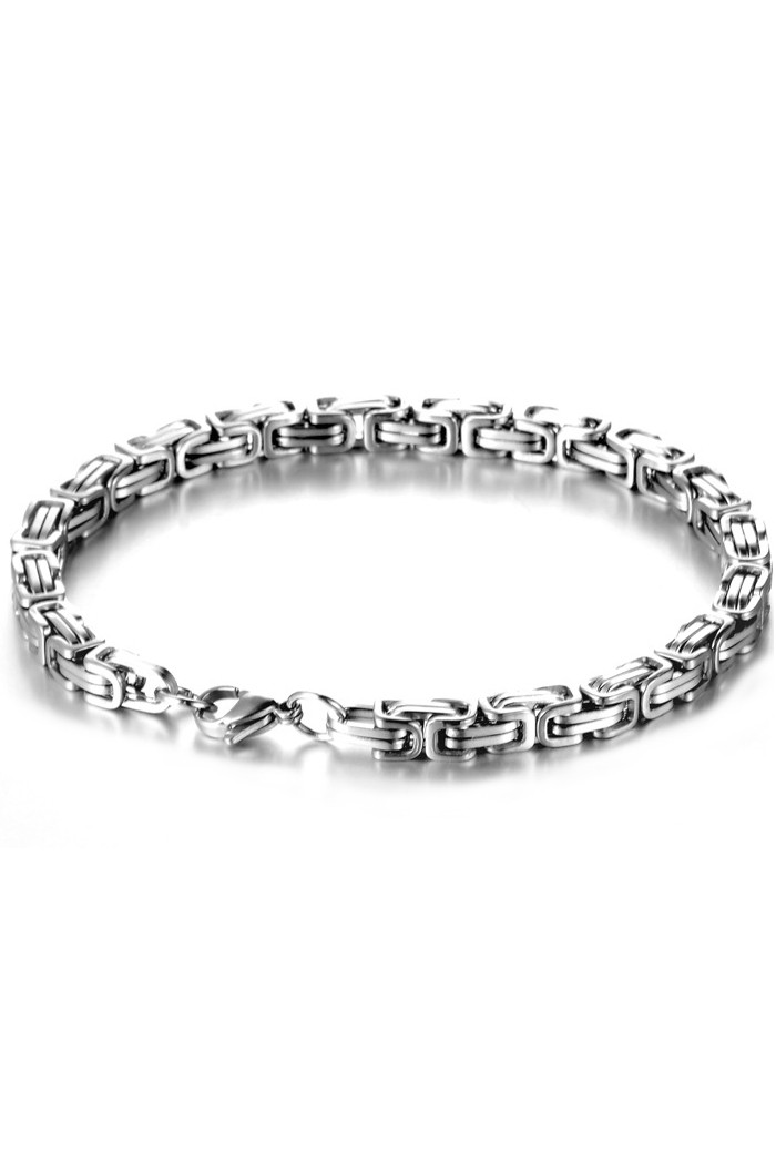 Chavin Kral Model 5 mm. Gri Çelik Erkek Bileklik az68-5slv
