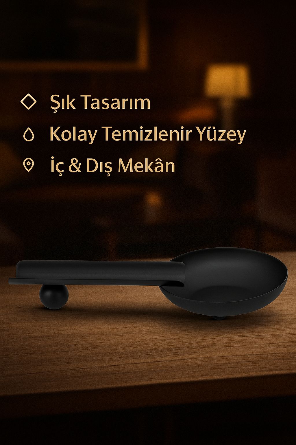 Ayaklı Siyah Çelik Puro Küllüğü Küllük rd58sy