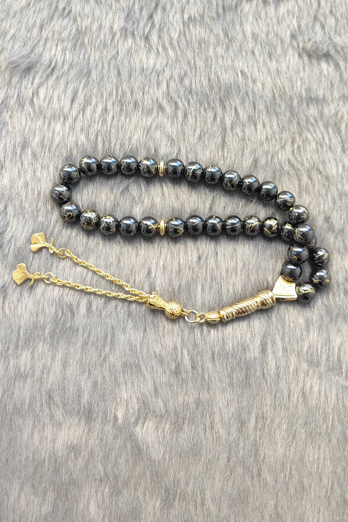 Chavin 8 mm Hematit Taşlı Doğaltaş Tespih ey08