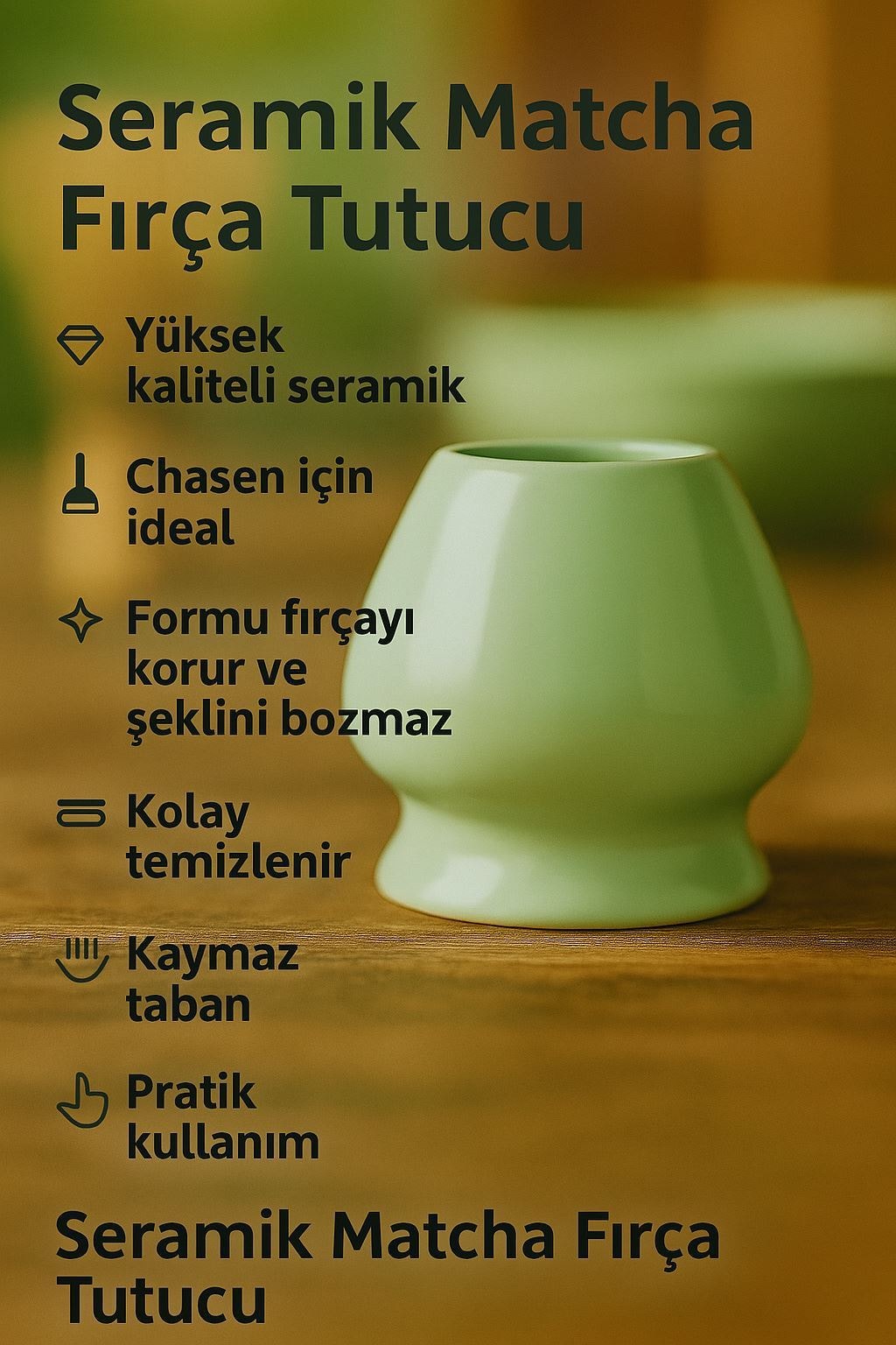 Seramik Matcha Çayı Fırça Bamboo Whisk Tutucu Köpürtücü Tutacağı cin580