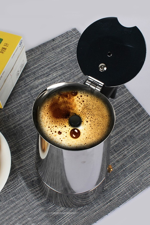 Paslanmaz Çelik Ocak Üstü 6 Cup Fincan Moka Pot Espresso cin285-6