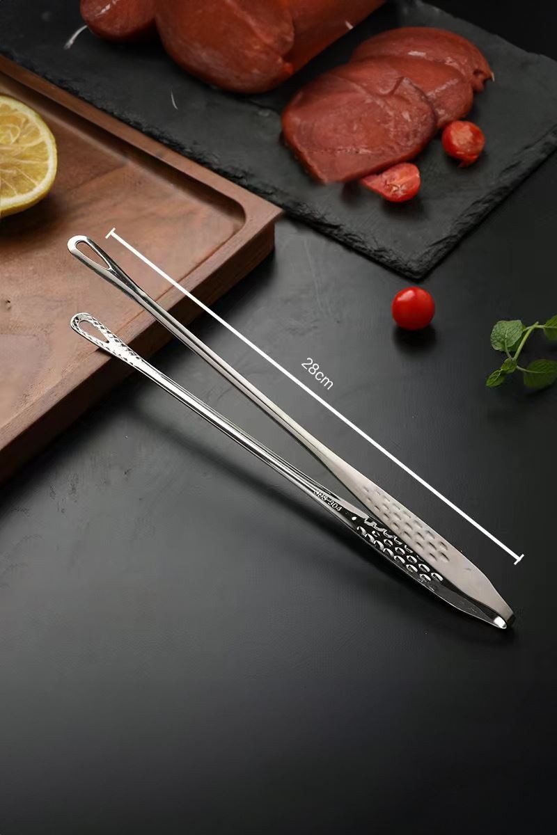 Çelik 28 cm. Silver Et Cımbızı Mutfak Biftek Barbekü Ve Ekmek Maşası cin625by