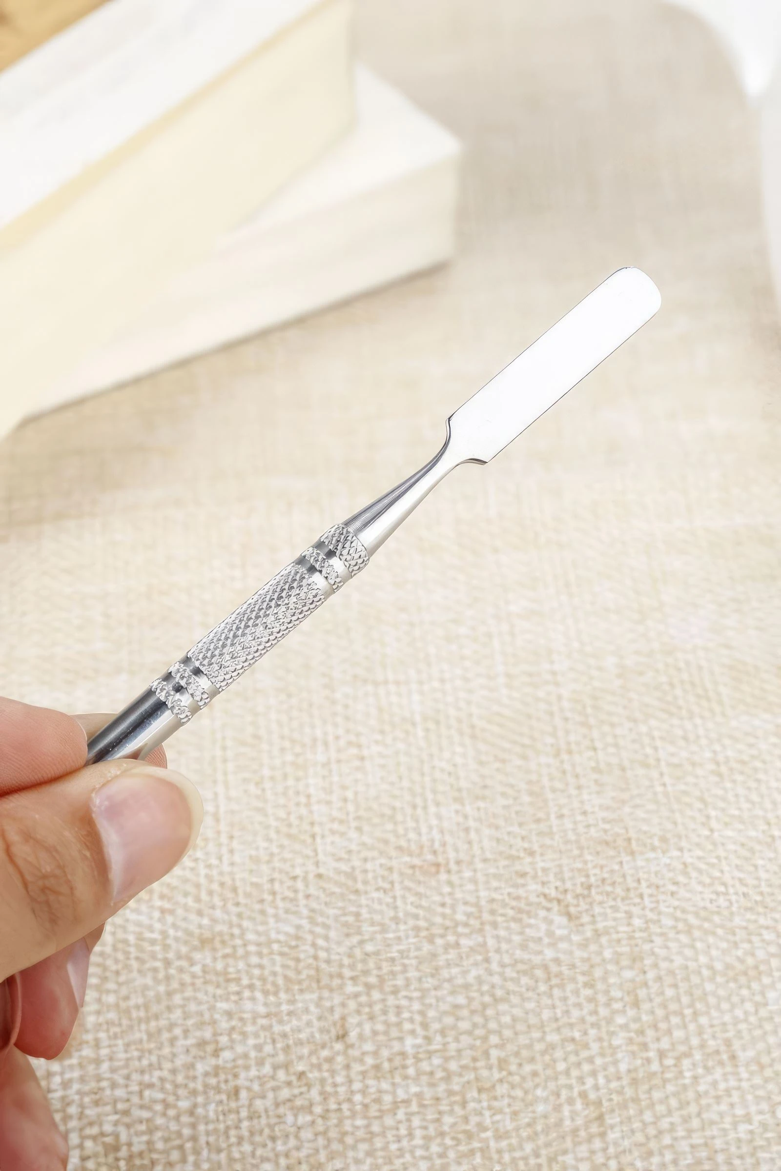 2 Parça Aynalı Çelik Makyaj Fondöten Krem Karıştırma Spatula Palet Set cin906