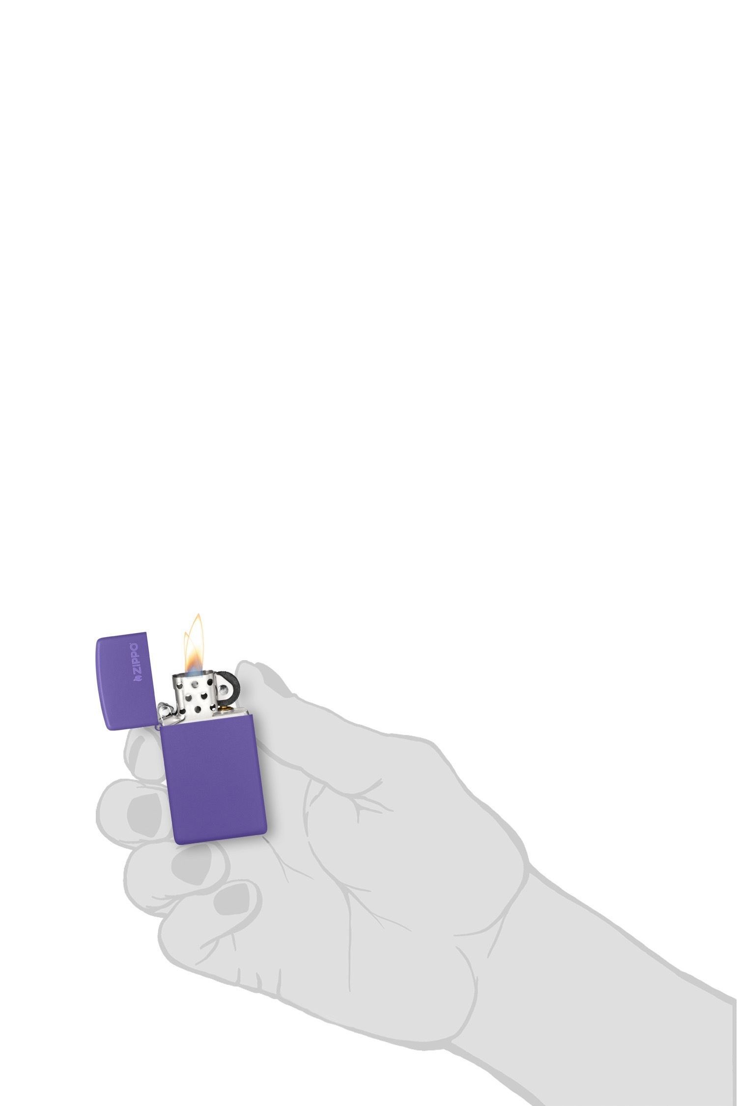 Zippo Çakmak Mor Slim Logo 1637zl-000019
