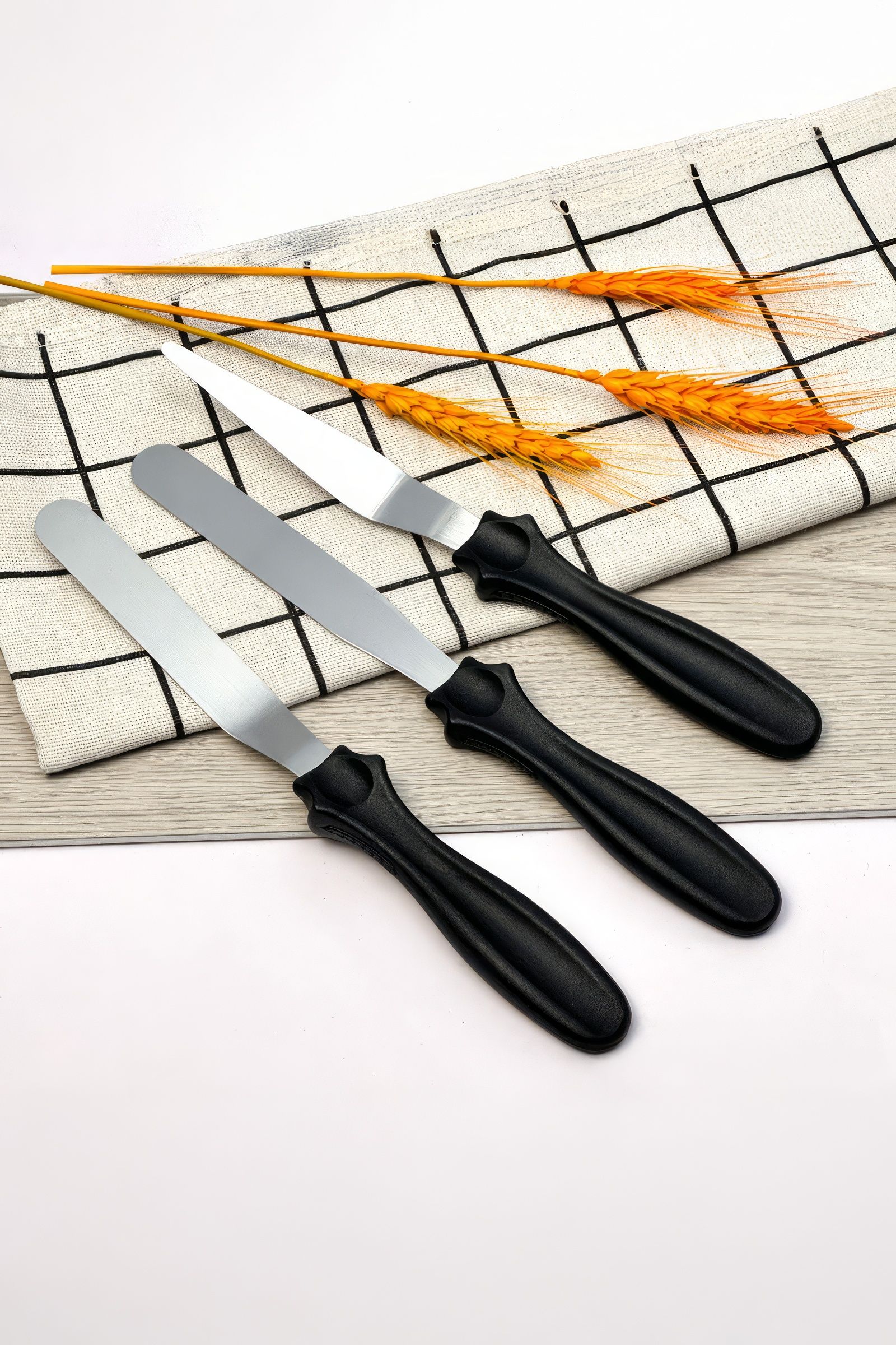 Çelik Silver Pasta Krema Sıva Kek Spatula Seti Sunum mt233