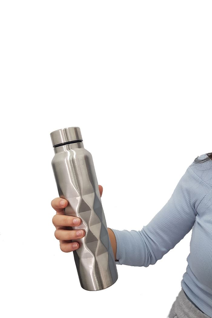 Çelik Gri 1000 ml Sporcu Matara Suluk (SICAK-SOĞUK TUTMAZ) cin338