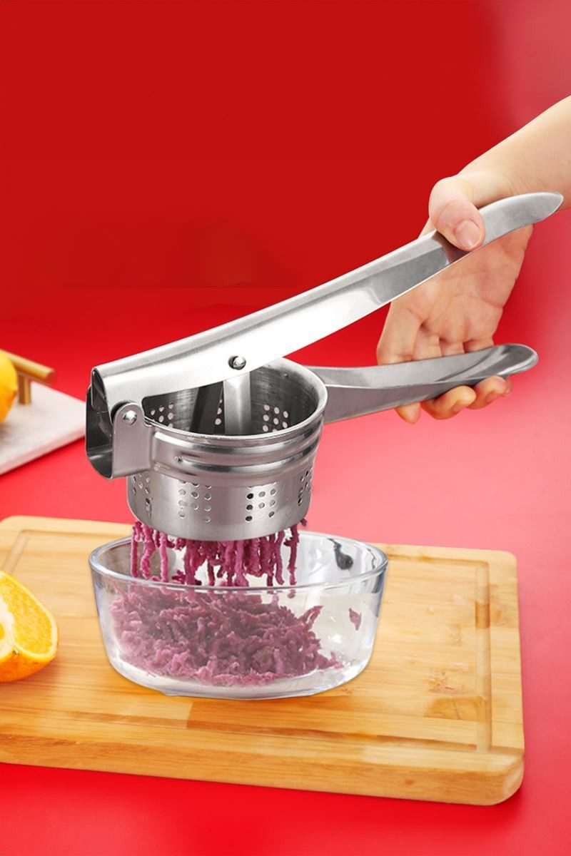 Çelik 9 cm çaplı Patates Ezici Püre Yapıcı Meyve Sıkacağı Pres mt210