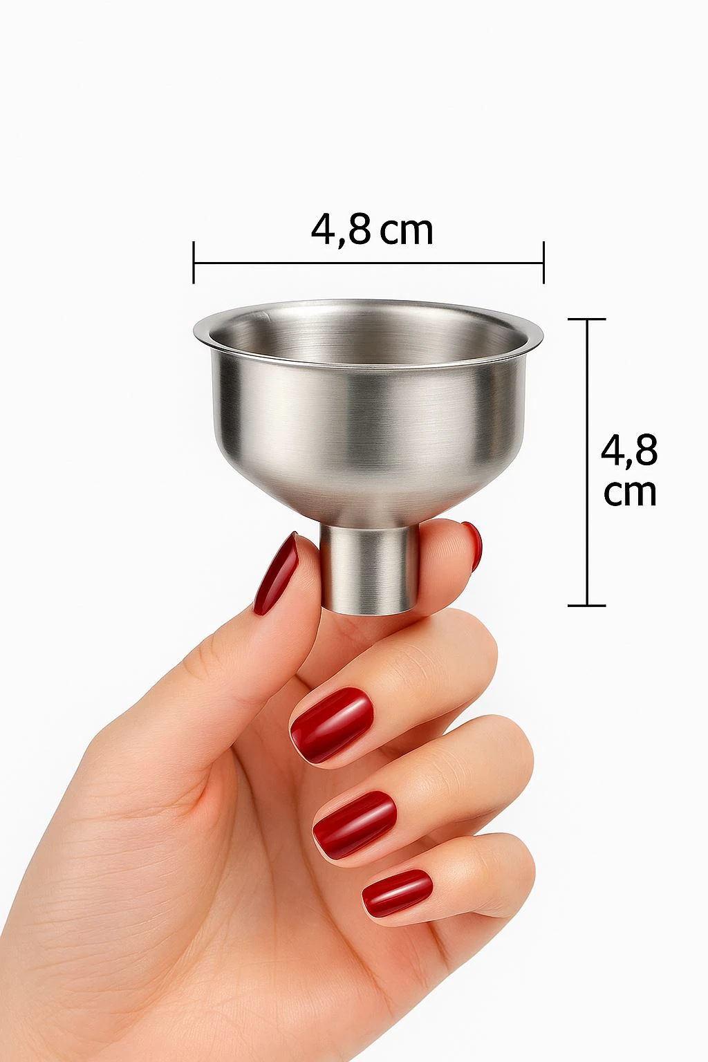 Paslanmaz Çelik 4,8 cm Yağ Meşrubat Sos Meyve Suyu Kolonya Likör Hunisi cin711