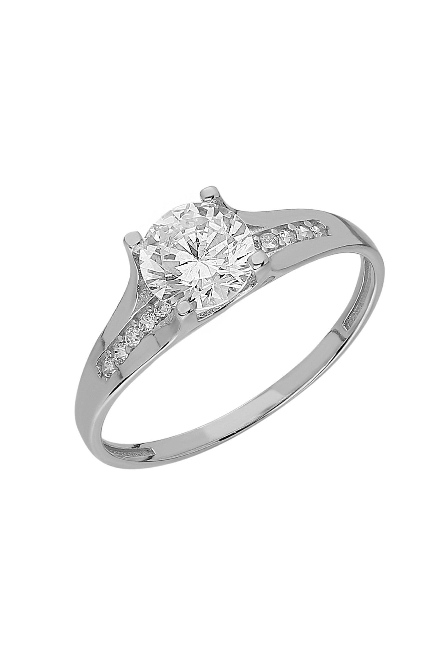 Chavin 1 carat Tek Taş Beyaz Altın Yüzük dy70by