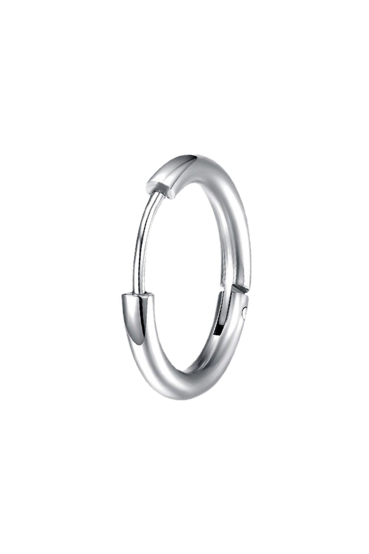 Chavin Çelik Gri 10 mm Tekli Küçük Unisex Halka Küpe et96by