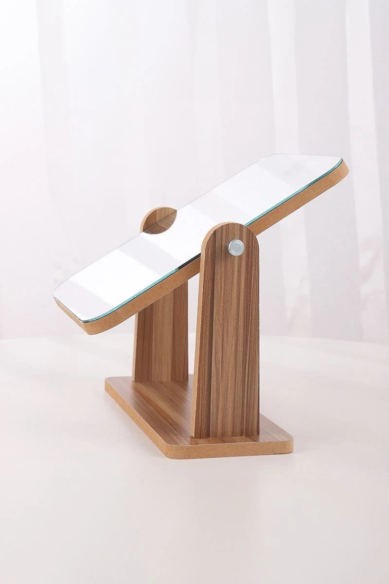 Masa üstü 18 cm Ahşap Tek Taraflı Hareketli Dikdörtgen Masa Aynası cin812