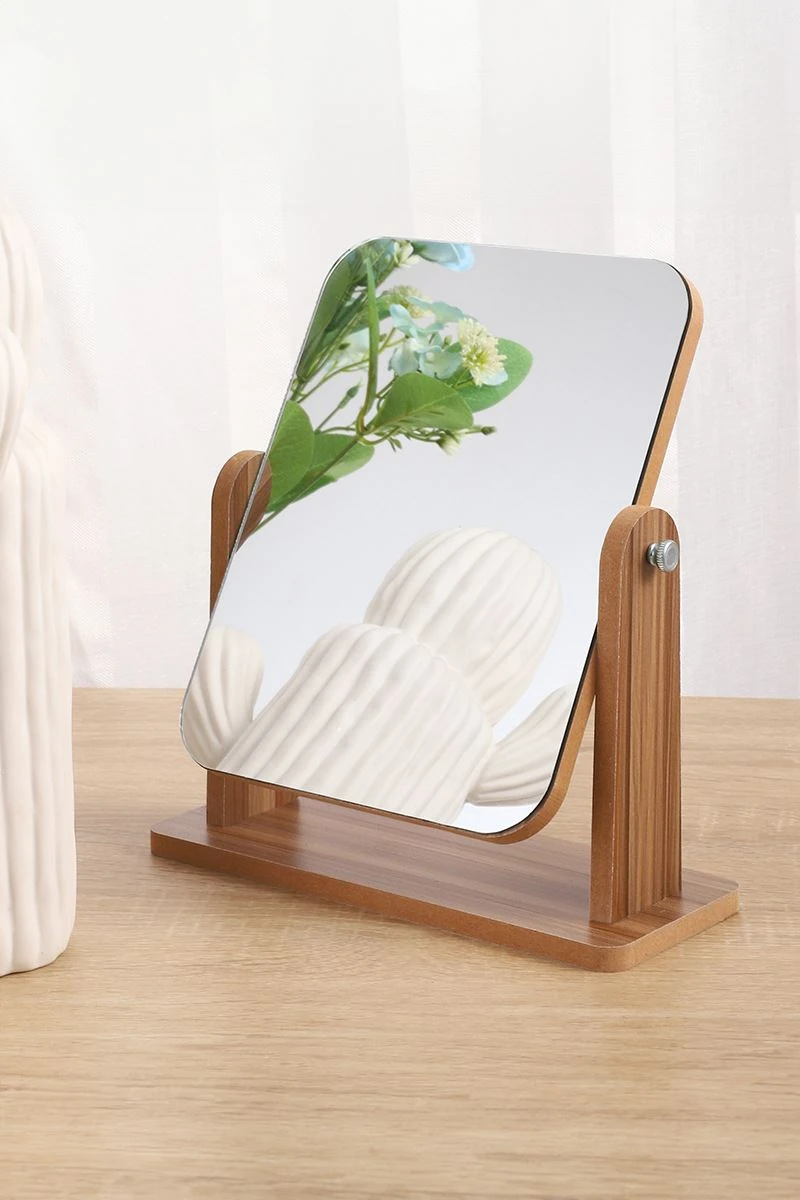 Masa üstü 18 cm Ahşap Tek Taraflı Hareketli Dikdörtgen Masa Aynası cin812
