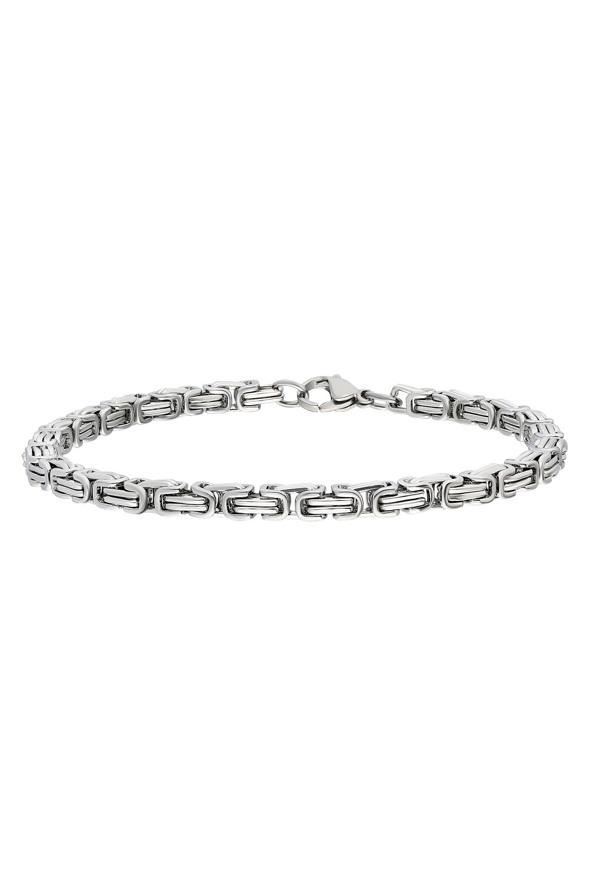 Chavin Kral Model 4 mm. Gri Çelik Erkek Bileklik az68-4slv
