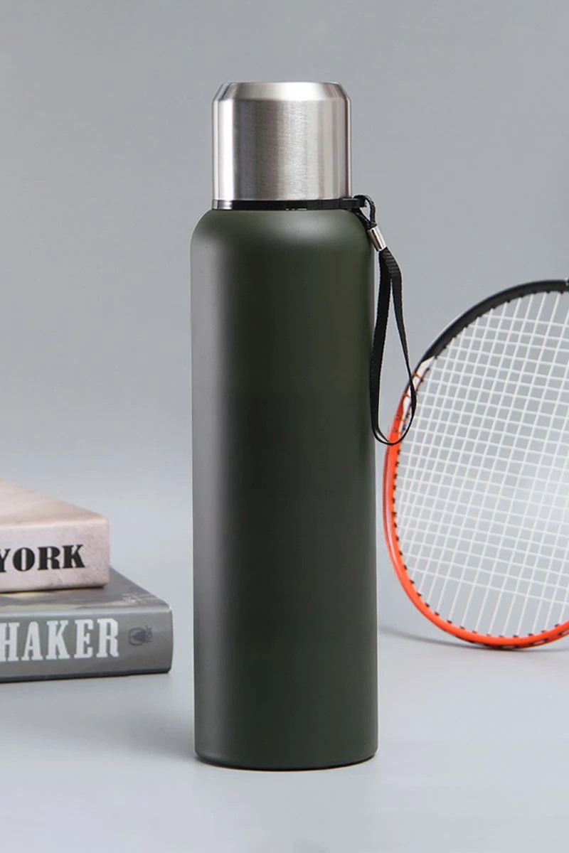 304 L Çelik 750 ml Yeşil Kamp Piknik Termos Tutmalı Termos cin491ys