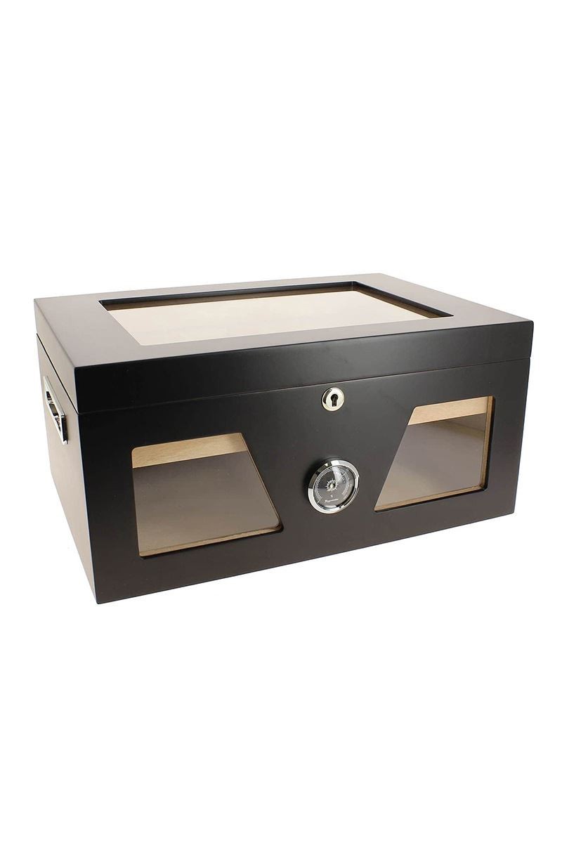 Falconetti Siyah 2 Katlı Camlı Humidor Puro Kutusu rc21