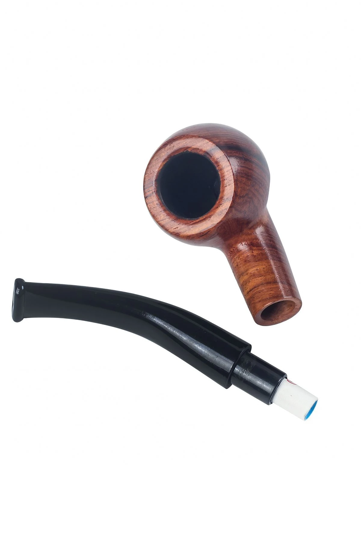 9 mm. Kahverengi Sandalwood Eğimli Sap Mini Ahşap Pipo rd57