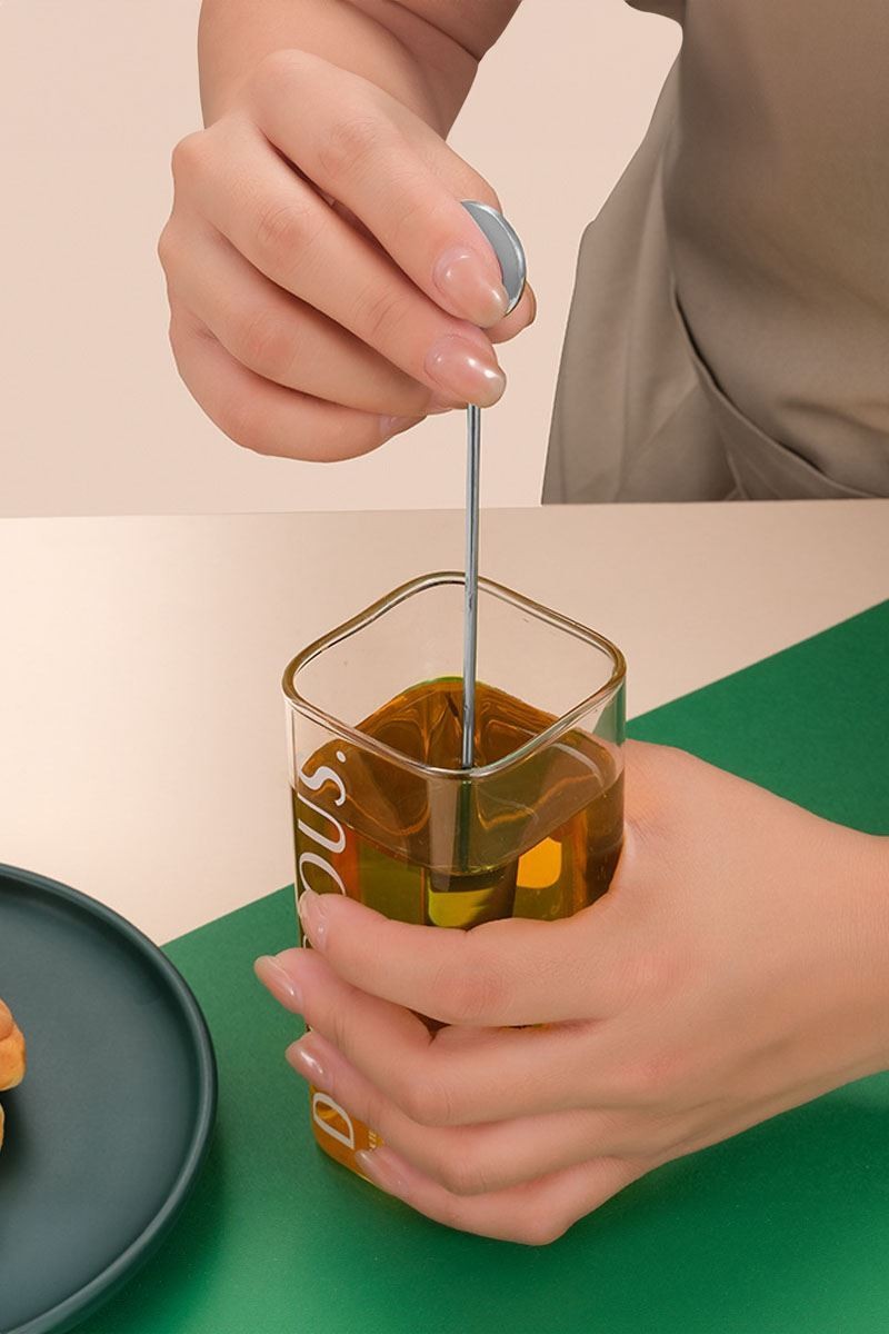 6 Adet 304 Çelik 21 cm Kokteyl Kahve Latte Karıştırma Barmen Kaşığı cin764by-6