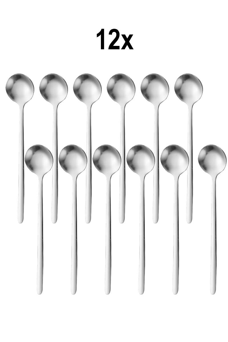 12 Adet Çelik 15 cm Fincan Latte Kahve Karıştırma Kaşığı mt161by-12