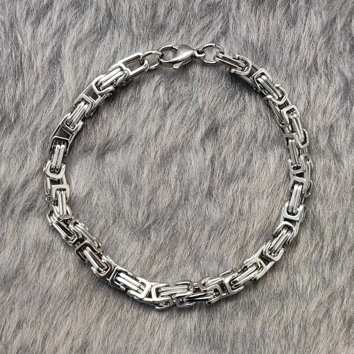 Chavin Kral Model 6 mm. Gri Çelik Erkek Bileklik az68slv