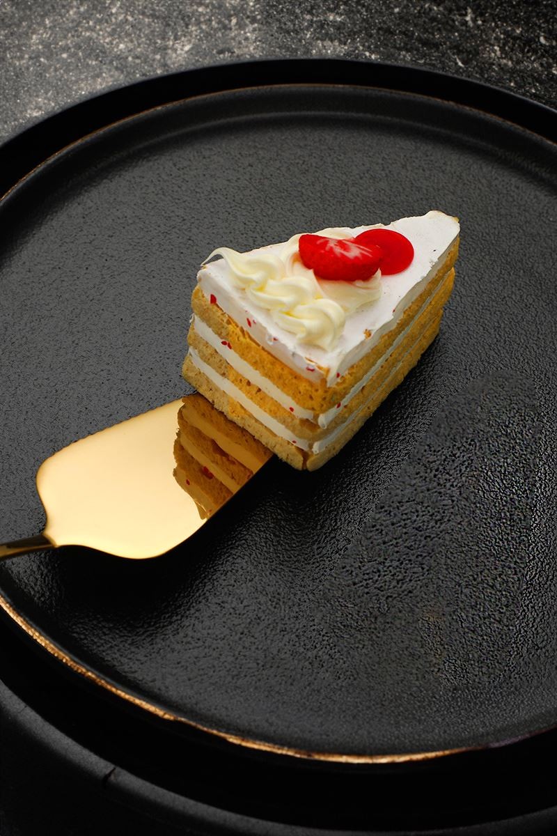 Çelik Gold Pasta Spatula Bıçak Seti Kek Sunum cin512sr