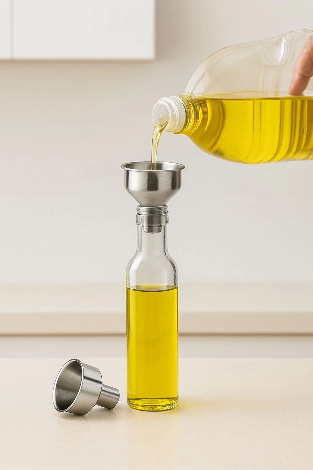 Paslanmaz Çelik 4,8 cm Yağ Meşrubat Sos Meyve Suyu Kolonya Likör Hunisi cin711