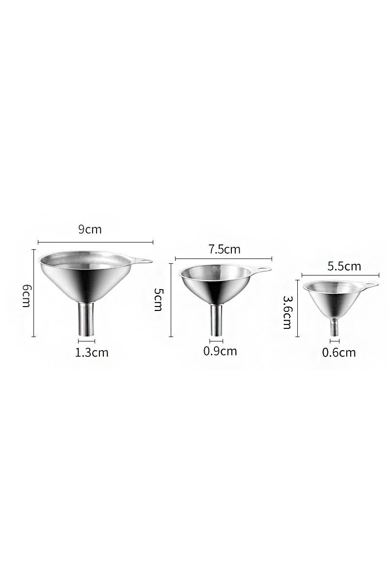 Çelik 5,5 cm 7,5 cm 9 cm 3 Adet Yağ Meşrubat Şarap Meyve Suyu Hunisi cin710