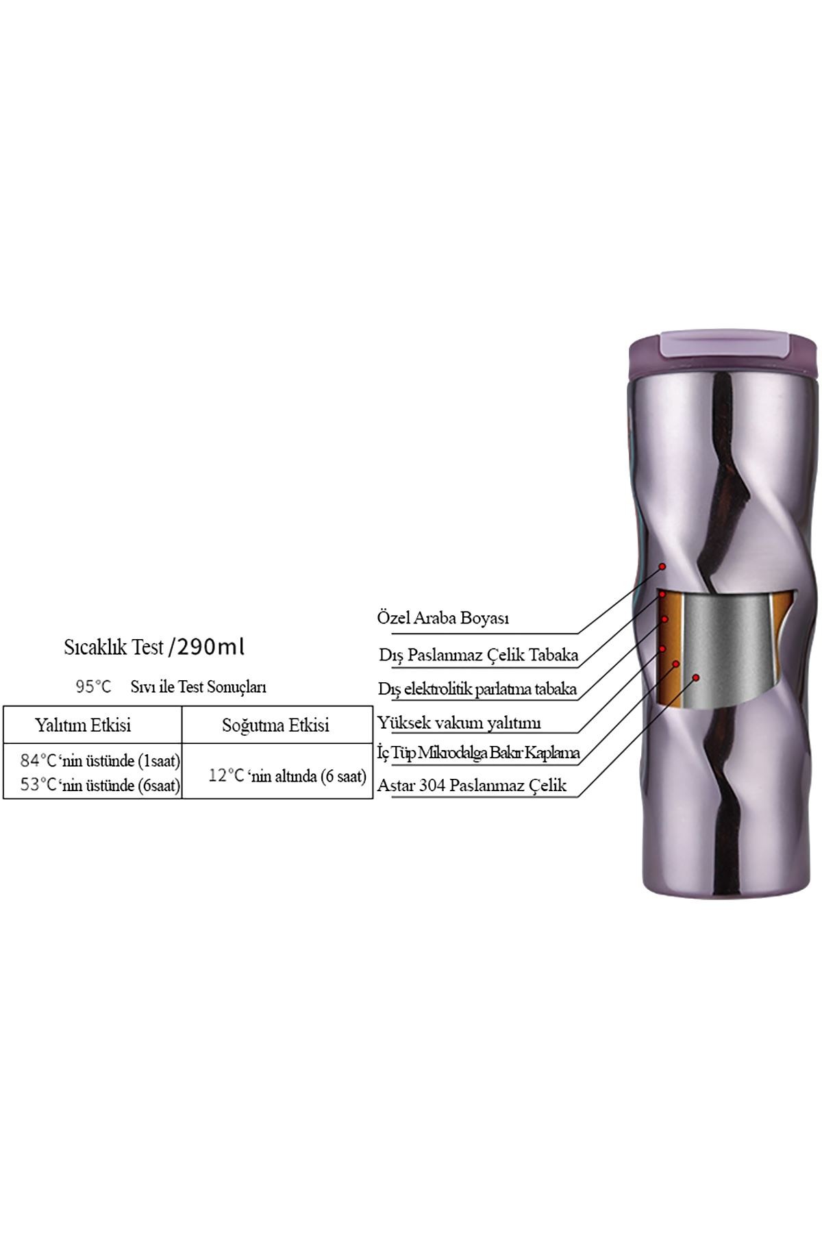 Komple 304 L Çelik Degrade 6 oz 500 ml Kahve Termos Mug cin229ml